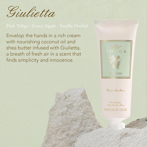 Tocca Crema de Mano Luxe, Giulietta Hand Cream, 4 oz - Pink Tulips, Green Apple, Vanilla Orchid, Moisturizing