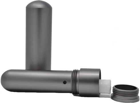 Prime Natural Essential Oil Aluminum Alloy Nasal Inhaler, Refillable with 5 Cotton Wicks - Space Gray