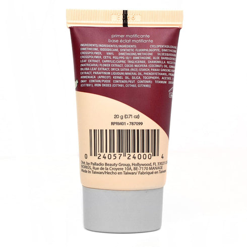 Palladio Rice Primer, Natural Rice Formula Controls Oil, Locks in Makeup, Lightweight Smooth Matte Finish, Beige, 0.71
