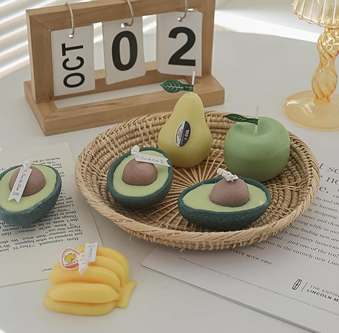 T-shin Candle,90G Avocado Shaped Scented Aroma Soy Wax Decorative Candle for Table Photo Prop Birthday Gift,Prefect