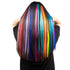 YaFex 12 Pcs 22 Inch Clip in Hair Extensions, Rainbow Colored Party Highlights Long Straight Synthetic Hairpieces for