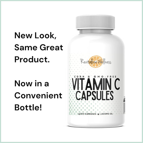 Vitamin C Capsules | Pure, Corn & GMO-Free | 1000 mg Vitamin C Per Capsule | 200 Capsules.