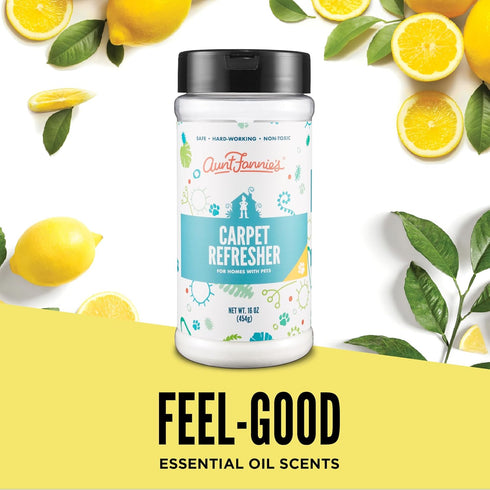 Aunt Fannie's Carpet Refresher, Odor Neutralizer & Deodorizer for Homes, Bright Lemon Scent, 16 Ounce Powder (Pack of 2)