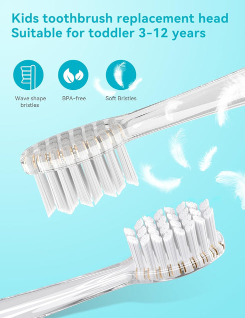 Set 4. SG-513 SG-2139 SG-977 SEAGO Kids Replacement Brushes, of Compatible Models (Clear, L)