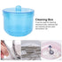 Portable Nail Art Cleaning Box, Nail Sterilizer Box for Manicure Tools, Cleaning Container for Accessories (Blue)