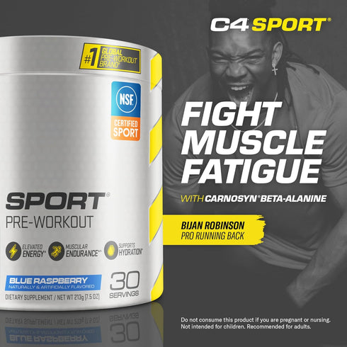 Cellucor C4 Sport Pre Workout Powder, Blue Raspberry, Pre Workout Energy with Creatine, 30 Servings, NSF Certified