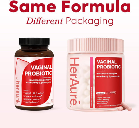 HerAur Immune Probiotic,60CT e Vaginal Probiotics for Women - pH Balance, Healthy Vaginal Odor, Vaginal Flora, Yeast