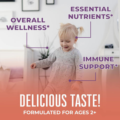 MaryRuth Organics Vitamin Gummy | Kids and Toddlers Age 2+ | USDA | Daily Vitamin C | D3 | Zinc | Mixed Berry and Cherry | 2 Month Supply
