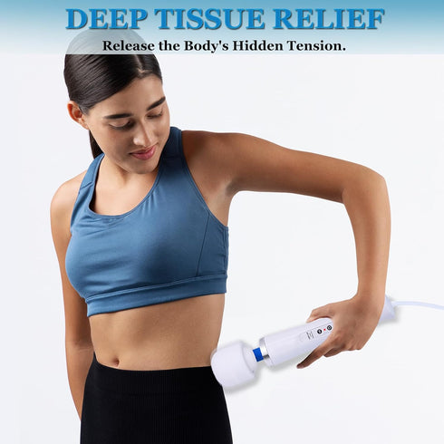VZVJTR Powerful Wired Vibration Massager for Muscle Aches, Back Relief and Full Body Comfort (White)