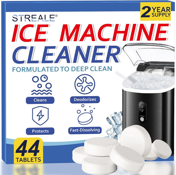 STREALE Ice Machine Cleaner Maker and Descaler -44 Ice Maker Cleaner Tablets Compatible