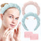 Sponge Spa Headband for Women, Soft Terry Towel Cloth Fabric with 2PCS Wrist Washband for Skincare.