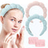 Sponge Spa Headband for Women, Soft Terry Towel Cloth Fabric with 2PCS Wrist Washband for Skincare.