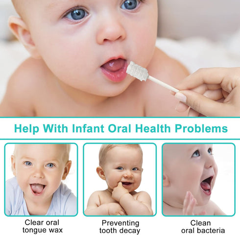 Baby Tongue Cleaner – Disposable Mouth Cleaner, Soft Gauze Toothbrush for 0-36 Month Baby Dental Care (100)
