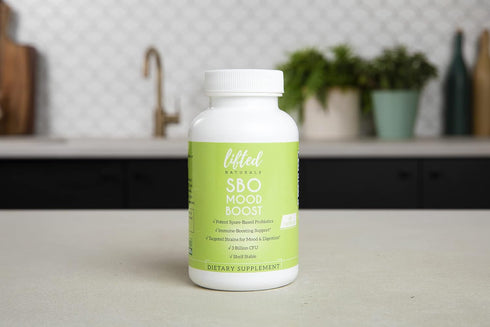 Lifted Naturals SBO Mood Boost Probiotic - 60 Day Supply, Spore/Soil-Based, Natural Mood Support, Non-GMO, Vegan,