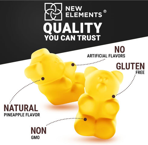 Magnesium Glycinate Gummies 500mg with Vitamin B6 100mg - Non-GMO, High Absorption for Stress Relief & Muscle Support