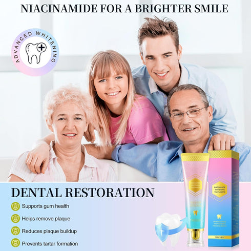 Rulviou Niacinamide Whitening Toothpaste - Fresh Breath,Brightening,Deep Gentle Cleaning Tooth Paste, Boosting Gum
