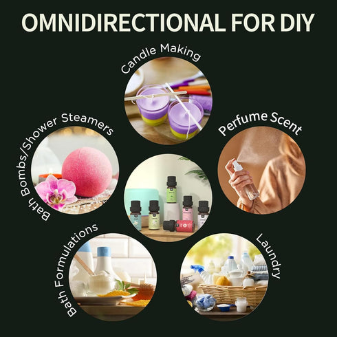 Essential Oils Set | 6 x 10 ML for Diffuser, Aromatherapy, Candle & Soap Making