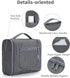 Narwey Hanging Toiletry Bag for Women, Travel Makeup Organizer for Men, Toiletries Bag for Cosmetics Essentials (Large,