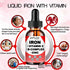 Liquid Iron Supplement w/Vitamin C, A, B-Complex, Vegan Iron Drops High Potency Liquid Vitamin & Iron Supplements