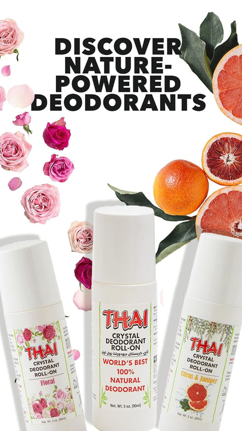 Thai Deodorant Stone Thai Crystal Mist Roll On Deodorant, 3 Oz