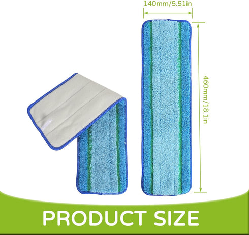 3 Pack Washable Microfiber Deep Cleaning Pads for Bona Mops, 18 Inch Replacement for Hard Surface Floors