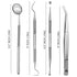 Dental Tools Set - 4 Pc Professional Stainless Steel Dental Pick, Tartar Remover, Oral Hygiene Care Kit