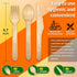 KETWOD 120-Piece Set: 40 40 40 100% Commercial Natural Wooden Cutlery Forks, Knives, Spoons, compostable/biodegradable