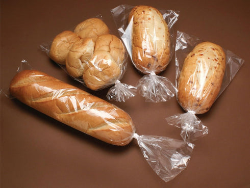 QQ-OUTLET 6x3x15" Gusset Pack 100 100 (100) Bread Bags - Style Poly Bags - of with Free Bread Ties, keep Food Fresh