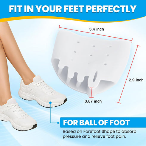 Metatarsal Pads for Women & Men - 4Pcs Gel Toe Separators, Ball of Foot Cushions for Pain Relief
