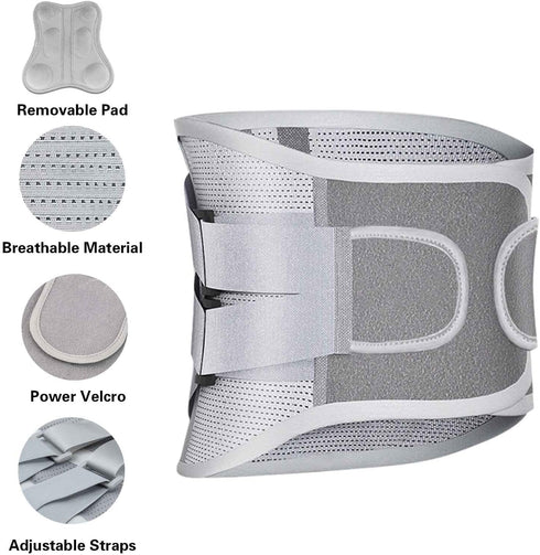 Back Support Belt with Removable Pad, Breathable Lumbar Brace for Pain Relief, Herniated Disc, Unisex Waist Trimmer
