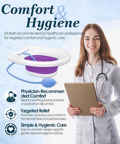 xemieau Sitz Bath, Sitz Bath for Toilet Seat, Postpartum Essentials and Hemorrhoids Care Kit - Yoni Steam Seat