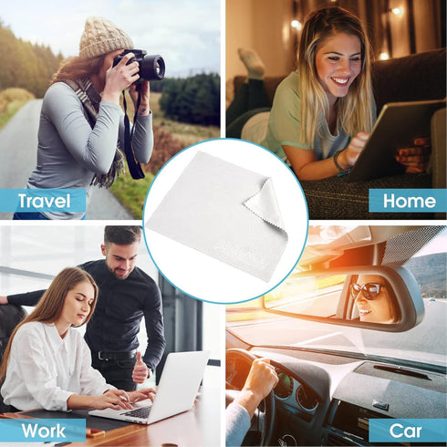 18 Pack Premium Microfiber Cleaning Cloths - Perfect for Glasses, Lenses, Screens, Cameras, Cell Phones, and More