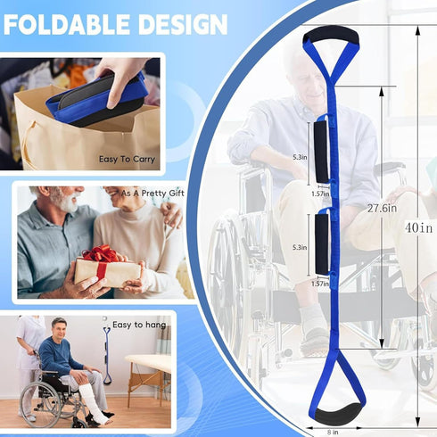 YiZYiF 39 Inch Leg Lifter,Leg Lifter After Hip Replacement with Large Foot Loop,Mobility Aid for Disables and Elderly