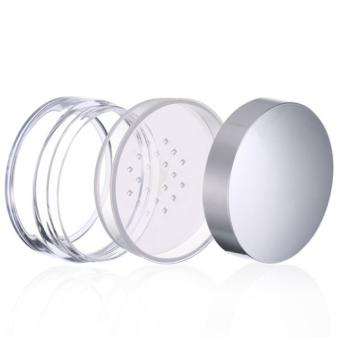 Hotop 3 Pieces 50 ml Plastic Empty Powder Case Makeup Jar Travel Kit with Sifter