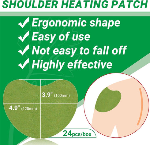 Shoulder Patches - 24 Count Warming Herbal Plaster, Maximum Strength Heat Patches for Deep Heating Joint Relief