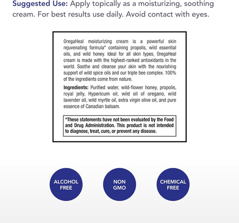 Physician's Strength OregaHeal Cream - 2 fl oz Anti-Aging Skin Cream, Wild Antioxidant Skin Support, Moisturizes &
