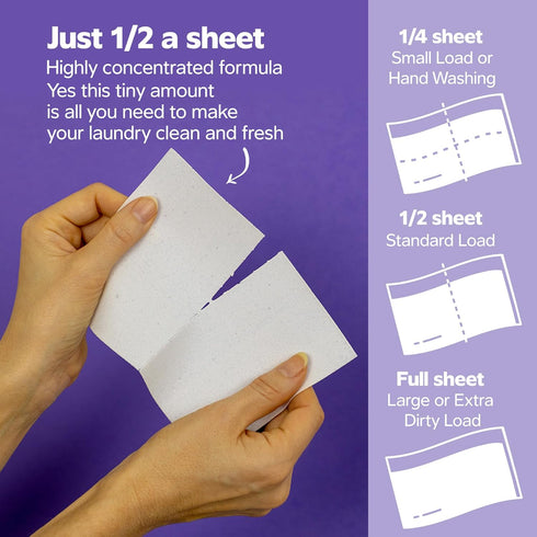 Washer Sheets - Unscented Laundry Detergent Sheets, 20 Sheets (40 Standard Loads)