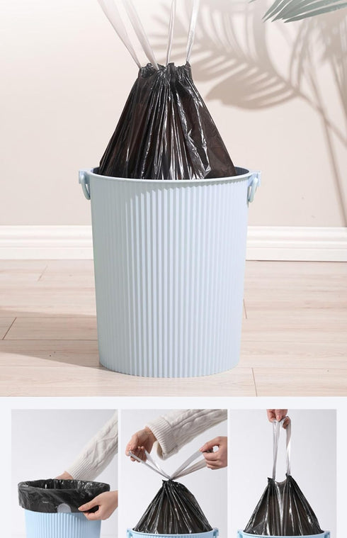 100pcs Small Tear-Free Drawstring Trash Bags, 4 Gallon Unscented Garbage Bags for Bathroom Kitchen