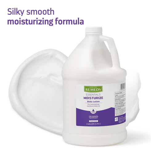 Medline Remedy Essentials 1 Gallon Body Lotion, Fresh Scent, Hydrating, Non-Greasy for Dry Skin