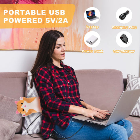 Heating Pad for Menstrual Cramps & Pain Relief: Portable Cute Cat Plush Heat Pad Stuffed Animal USB Powered