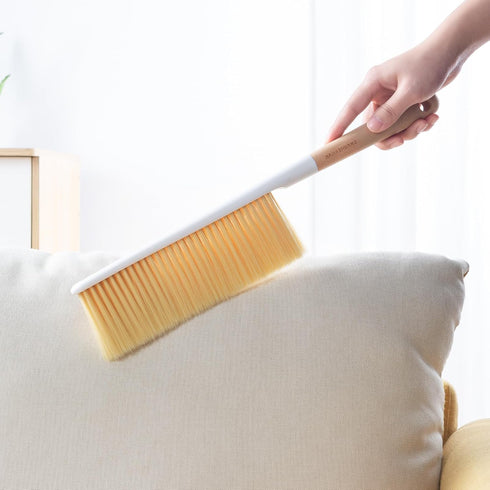 Portable Hand Brush - OSCIOSS Dusting Brush with Wooden Handle for Cleaning Bed, Couch, Clothes, Ideal for Home