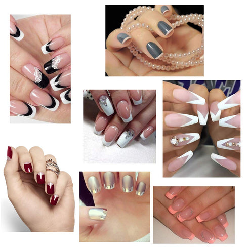 TailaiMei 1752 Pieces French Manicure Nail Art Stickers, Self-Adhesive Nail Tips Guides for DIY Decoration