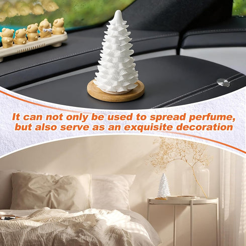 Honeydak Christmas Passive Essential Oil Diffuser Gifts, Christmas Tree Ceramic Diffuser with Wooden Tray for Home