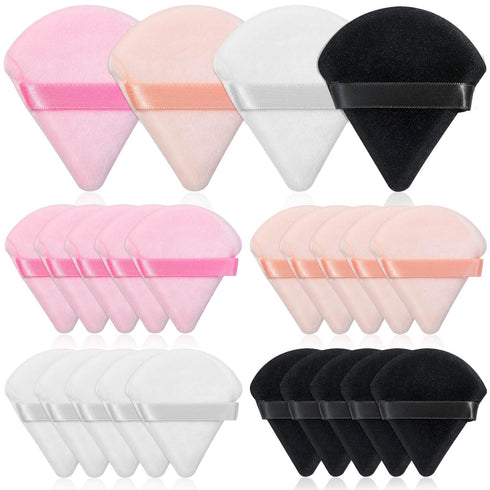 20pcs Triangle Powder Puff - Setting Powder Puff for Makeup, Face Puff Pads for Loose and Press Powder Applicator
