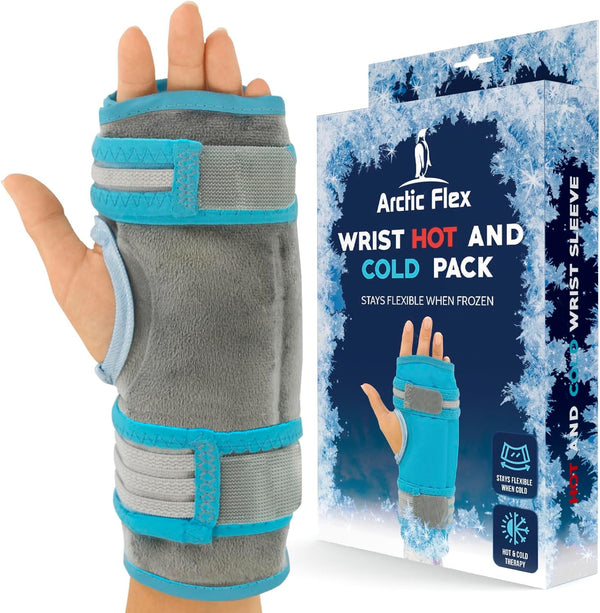 Arctic Flex Wrist Ice Pack Wrap - Hot & Cold Therapy Brace for Pain Relief, Adjustable Straps for Compression