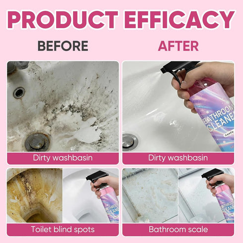 Qynar (10 Oz) Bathroom Cleaner, Powerful Pink Bathroom Cleaner Spray, Bathrooms Descaler Foam Cleaners for Sink Tub