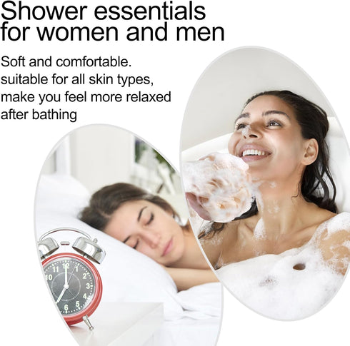 Loofah Bath Sponge Shower Loofahs - 4 Pack Soft Loofa Exfoliating Body Scrubber for Men and Women