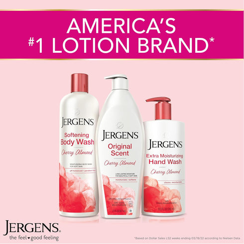 Jergens Original Scent Dry Skin Lotion, 32 Ounce, Cherry Almond Essence
