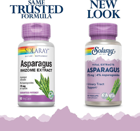 SOLARAY Asparagus Rhizome Extract, 175 mg w/Whole Root, 60 VegCaps