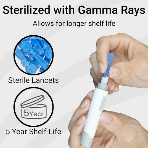 Vive Easy-Twist Lancets, 300 Count 30 Gauge Disposable Finger Pricker Needle Pen for Diabetes Testing